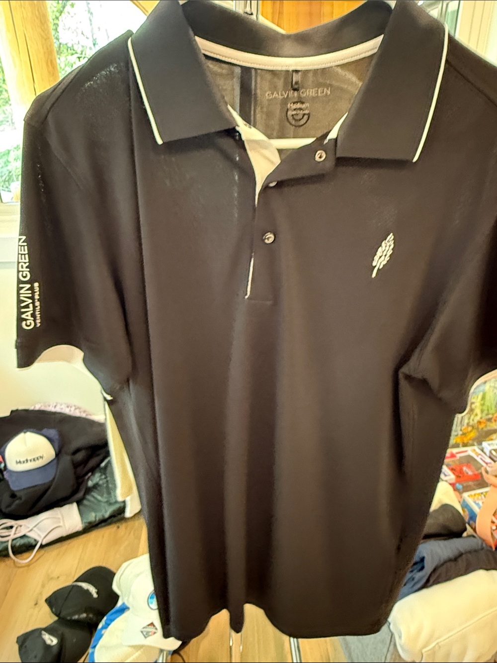 Galvin Green Men’s Black Polo with Contrast Trim